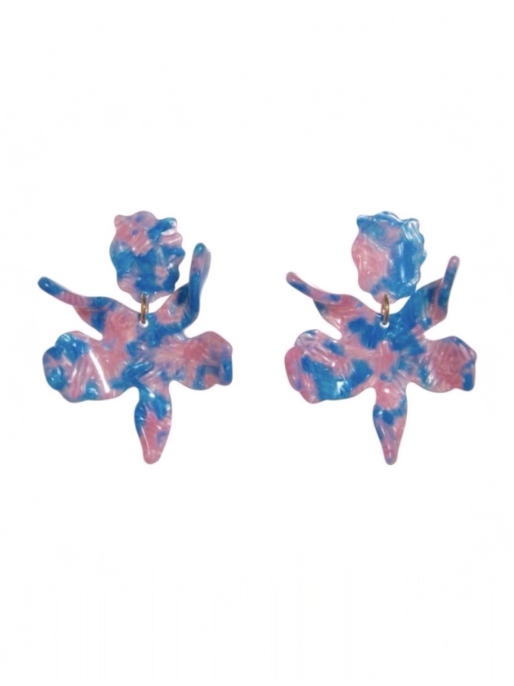 Lily Sadoughi Cotton Candy Small Paper Lily Earrings.